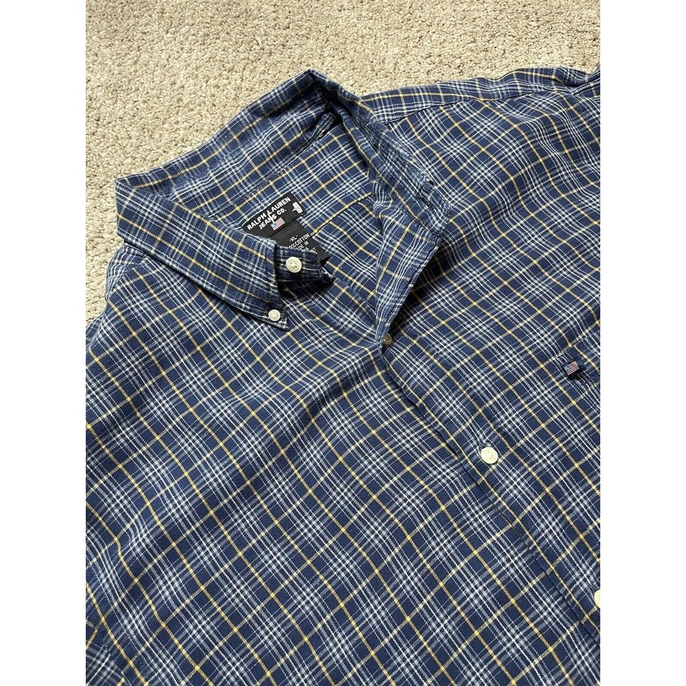 Polo Ralph Lauren Jeans Co. Mens Button Up Long Sleeve Extra Large XL Soft Plaid